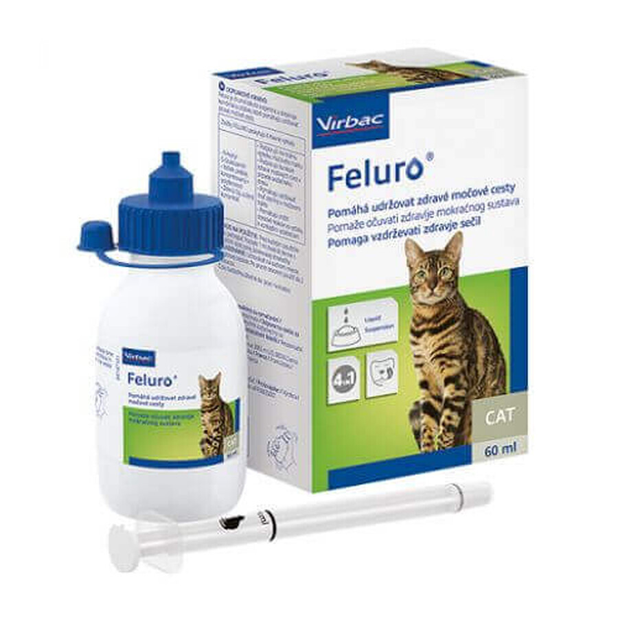 Oral solution for maintaining the health of the urinary tract in cats Feluro Cat, 60 ml, Virbac