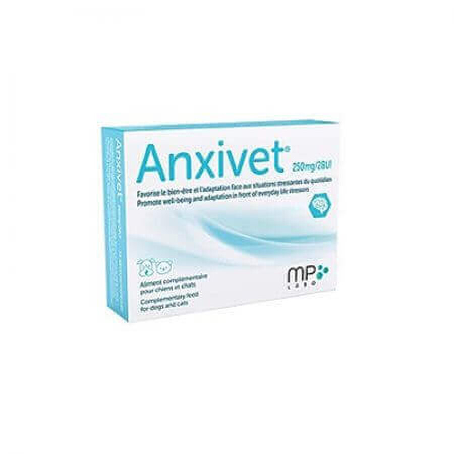 Integratore con effetto calmante per cani e gatti Anxivet 250 mg 28 UI, 15 capsule, Mp Labo