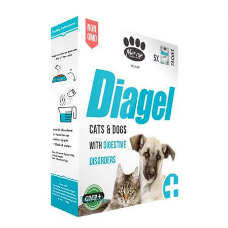 Integratore contro i disturbi digestivi nel cane e nel gatto Diagel 10 g, 5 buste x 10 g, Mervue