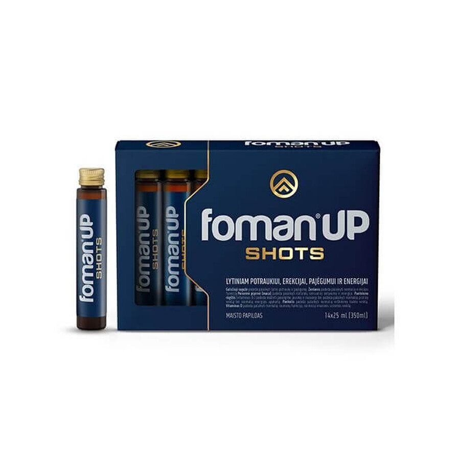 Foman UP Shots erezione, potenza, libido, 14 pezzi x 25 ml, Valentis