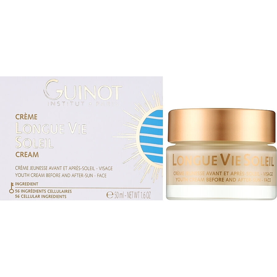 Crema viso dopo l'esposizione al sole Longue Vie Creme Apres Soleil effetto rigenerazione, 50 ml, Guinot