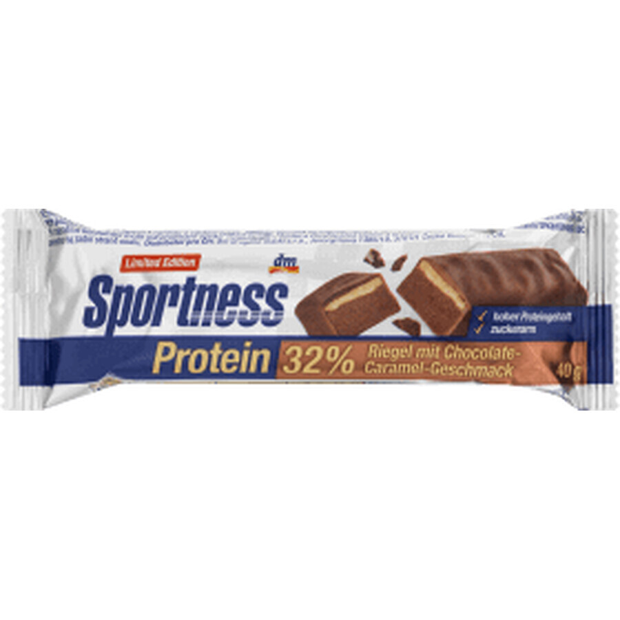 Sportness Barretta proteica 32%, gusto cioccolato e caramello, 40 g