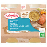 Babybio Eco Piure Risotto with Salmon, 2x200 g, BabyBio