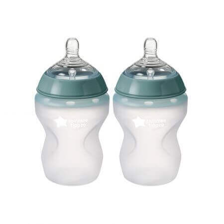 Closer to Nature silicone anti-colic bottle, 2 pcs, 260 ml, Tommee Tippee