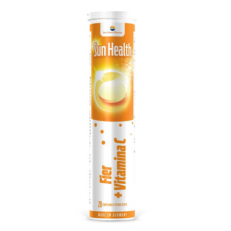 Ferro + Vitamina C Sun Health, 20 compresse effervescenti, Sun Wave Pharma