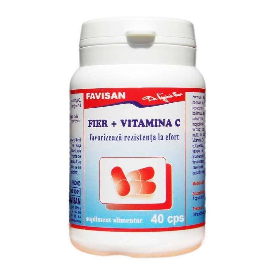 Iron + Vitamin C, 40 capsules, Favisan