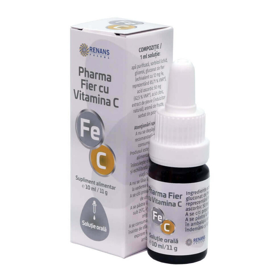 Ferro con soluzione orale di vitamina C, 10 ml, Renans