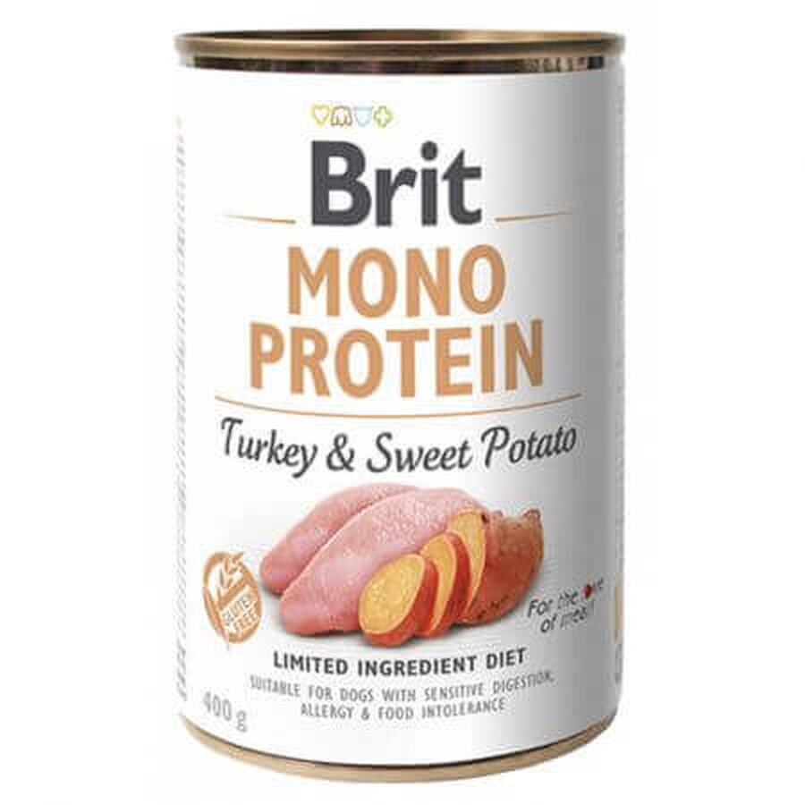 Alimento umido con tacchino e patate dolci per cani Mono Protein, 400 g, Brit
