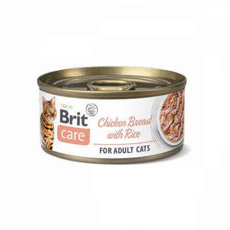 Cibo umido con petto di pollo e riso per gatti Brit Care Petto di Pollo Con Riso, 70 g, Brit