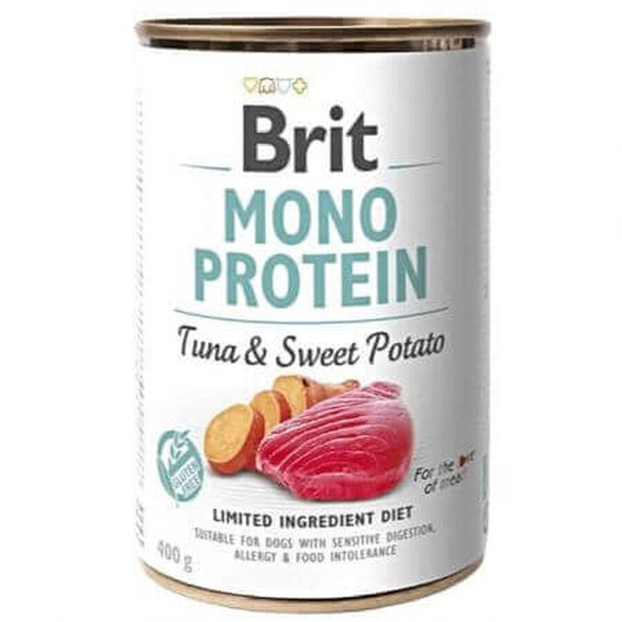 Alimento umido con tonno e patate dolci per cani Mono Protein, 400 g, Brit