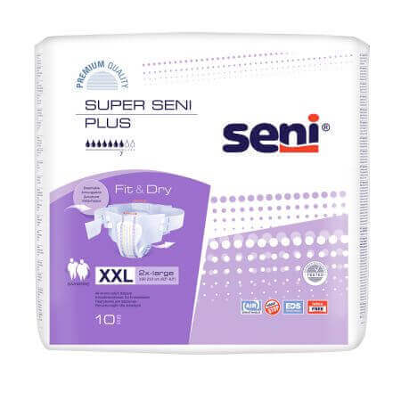 Pannolini con sistema chiuso Super Seni Plus, XXL, 10 pezzi, Seni