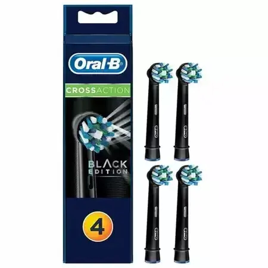 Rezerve pentru periuta de dinti electrica Cross Action Black Edition, 4 bucati, Oral B