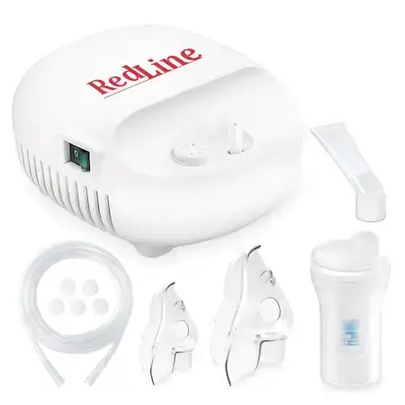 Dispositivo aerosol RedLine NB-230C, maschera per bambini e adulti, tazza nebulizzatore, particelle da 4 micron, nebulizzatore inalatore con compressore