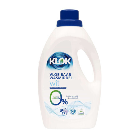 Liquid white laundry detergent, 1.485ml/27 washes, Klok