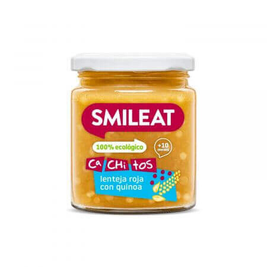 Alimento ecológico de lentejas y quinoa, +10 meses, 230 g, Smileat