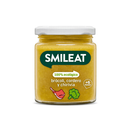 Organic puree with broccoli, parsnip, lamb and olive oil, +6 months, 230 g, Smileat