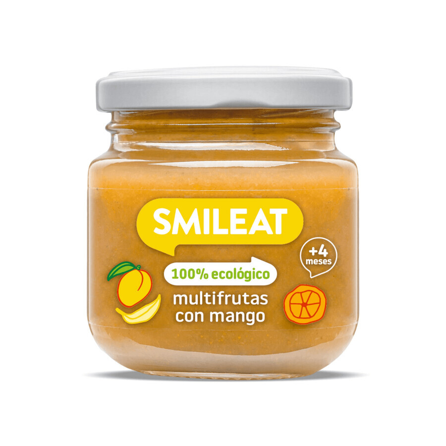 Organic fruit mix puree with mango, +4 months, 130 g, Smileat