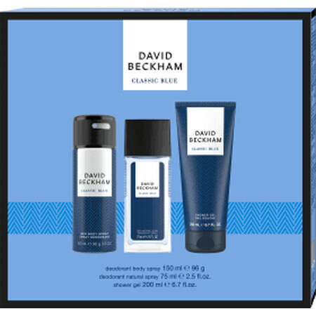 David Beckham Set deodorante naturale spray + gel doccia + deodorante, 1 pz