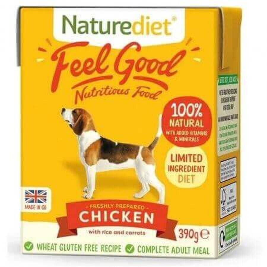 Feel Good cibo umido al pollo per cani, 390 g, Nature Diet