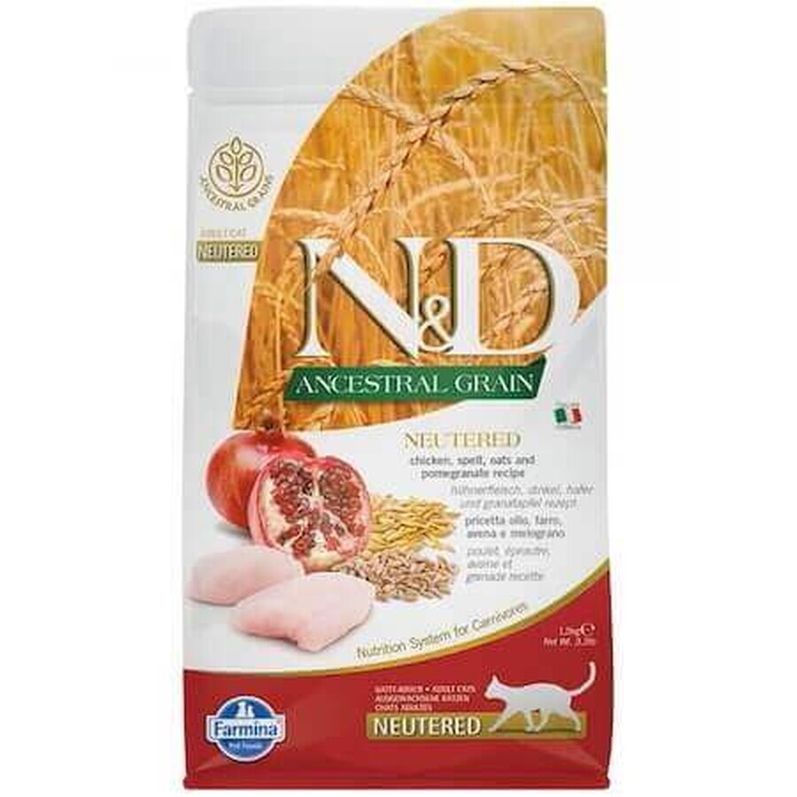 Alimento secco con pollo per gatti sterilizzati N&D Sterilised, 1,5 kg, Farmina