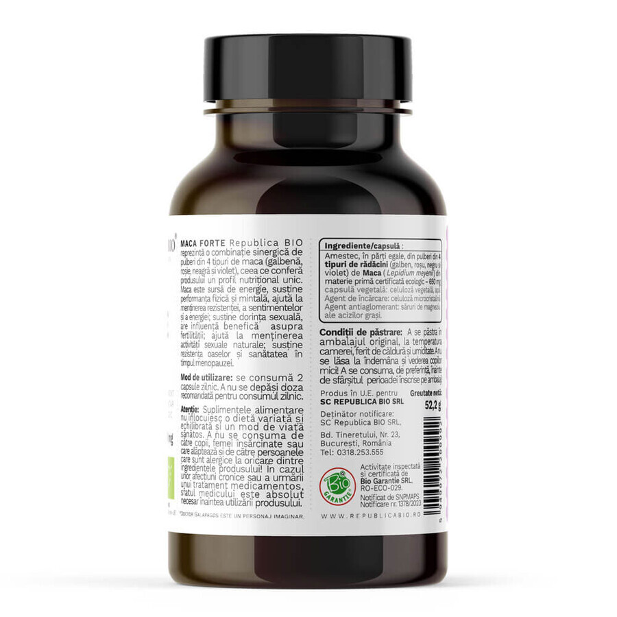 Maca Forte Bio, 60 gélules végétales, Republica Bio