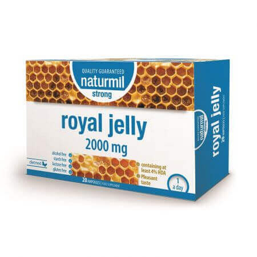 Royal Jelly Strong, 2000 mg, 20 vials x 15 ml, Naturmil