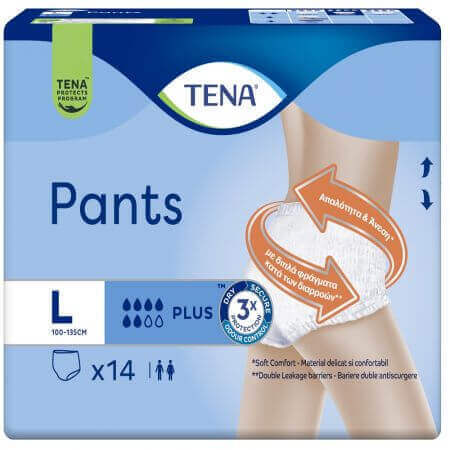 Pants Plus Large adult pantyhose, 14 pieces, Tena