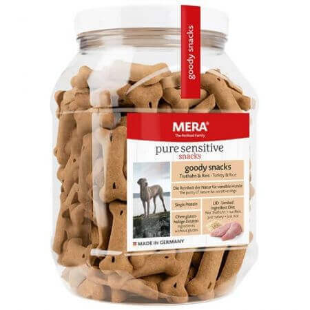 Snack con riso e tacchino per cani Pure Sensitive, 600 g, Mera