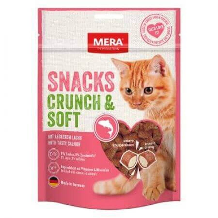 Snack al salmone per gatti Crunch Soft, 200 g, Mera