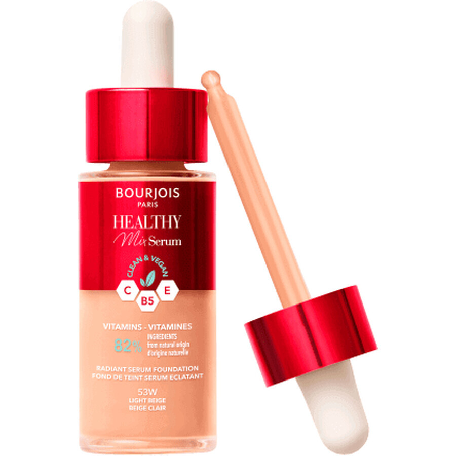 Bourjois Paris Fondotinta Siero Healthy Mix N. 53 Beige Chiaro, 1 pz