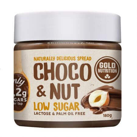 Crema spalmabile al cioccolato e nocciole, 180 g, Gold Nutrition