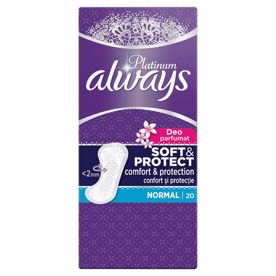 Always Platinum Soft&Protect Normal assorbenti giornalieri profumati, 20 pezzi, P&G