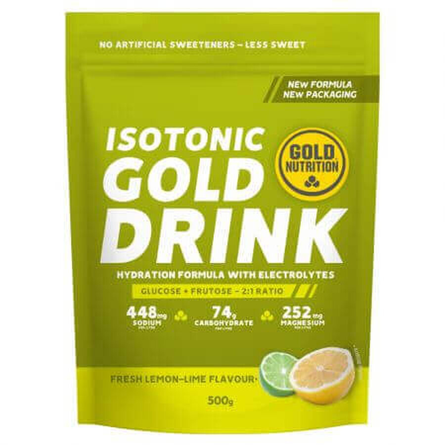 Polvere per bevanda isotonica al gusto di limone Gold Drink, 500 g, Gold Nutrition