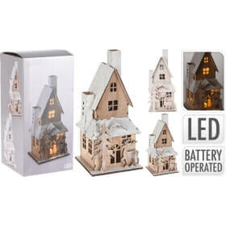 Koopman Casa in legno con LED, 1 pz