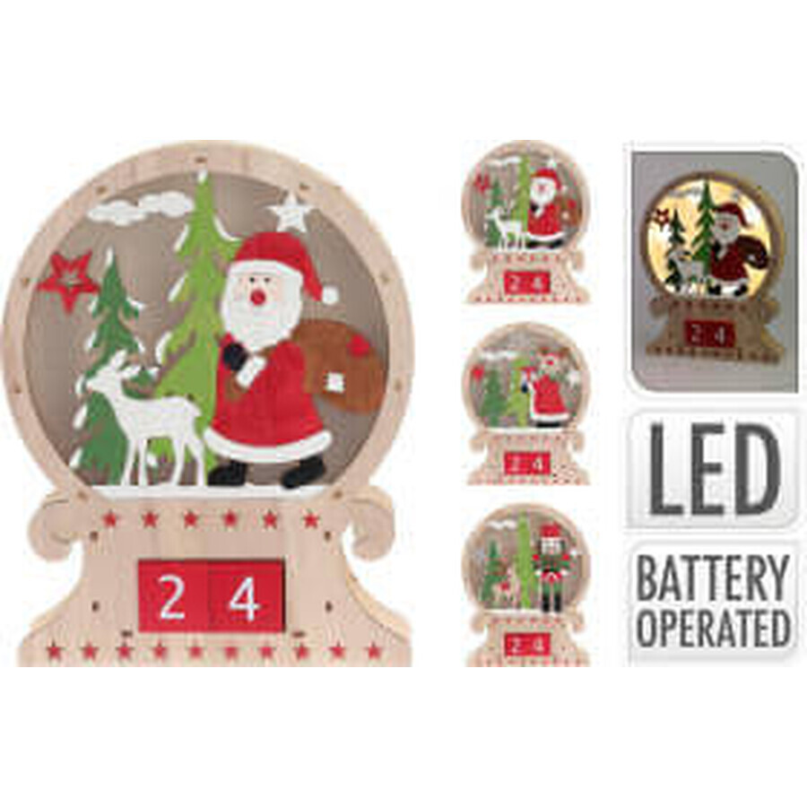 Koopman Calendario orologio dell'avvento con LED, 1 pz