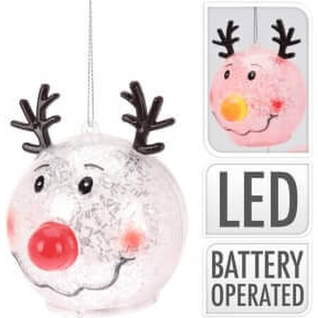 Koopman Globo per albero di Natale con LED 80mm, 1 pz