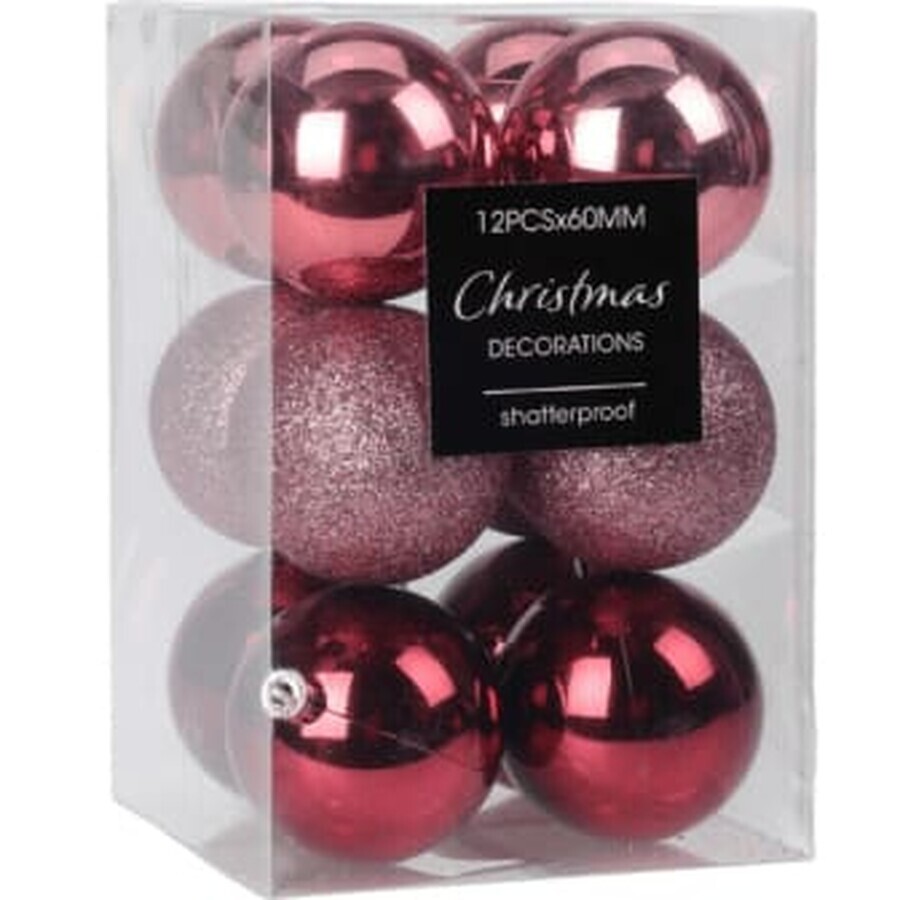 Palline per albero di Natale Koopman colorate di rosa 60 mm, 12 pz