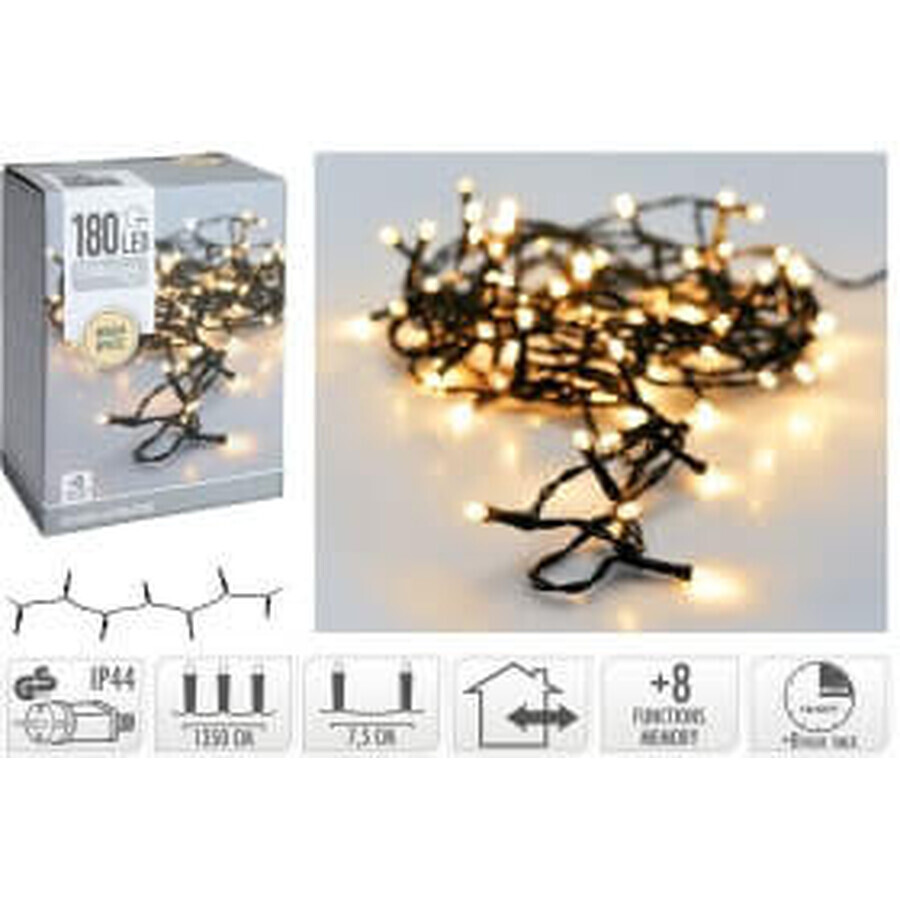 Luci per albero di Natale Koopman con 180 LED e timer, 1 pz