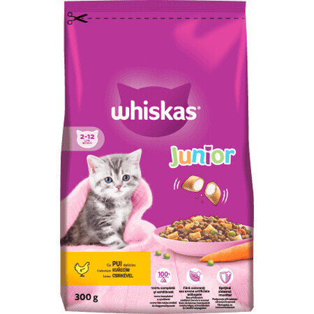 Whiskas Junior cibo secco per gatti con pollo, 300 g