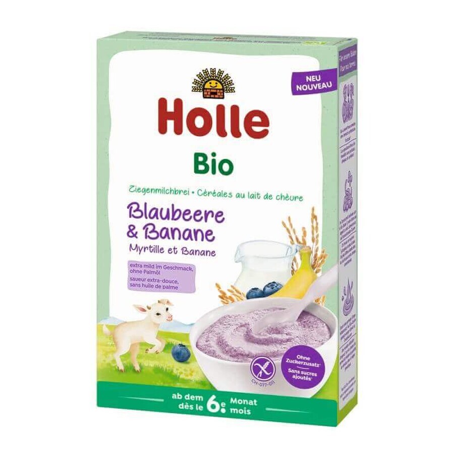 Organic cereal with goat milk and fruit, blueberries and bananas, 200 g, Holle