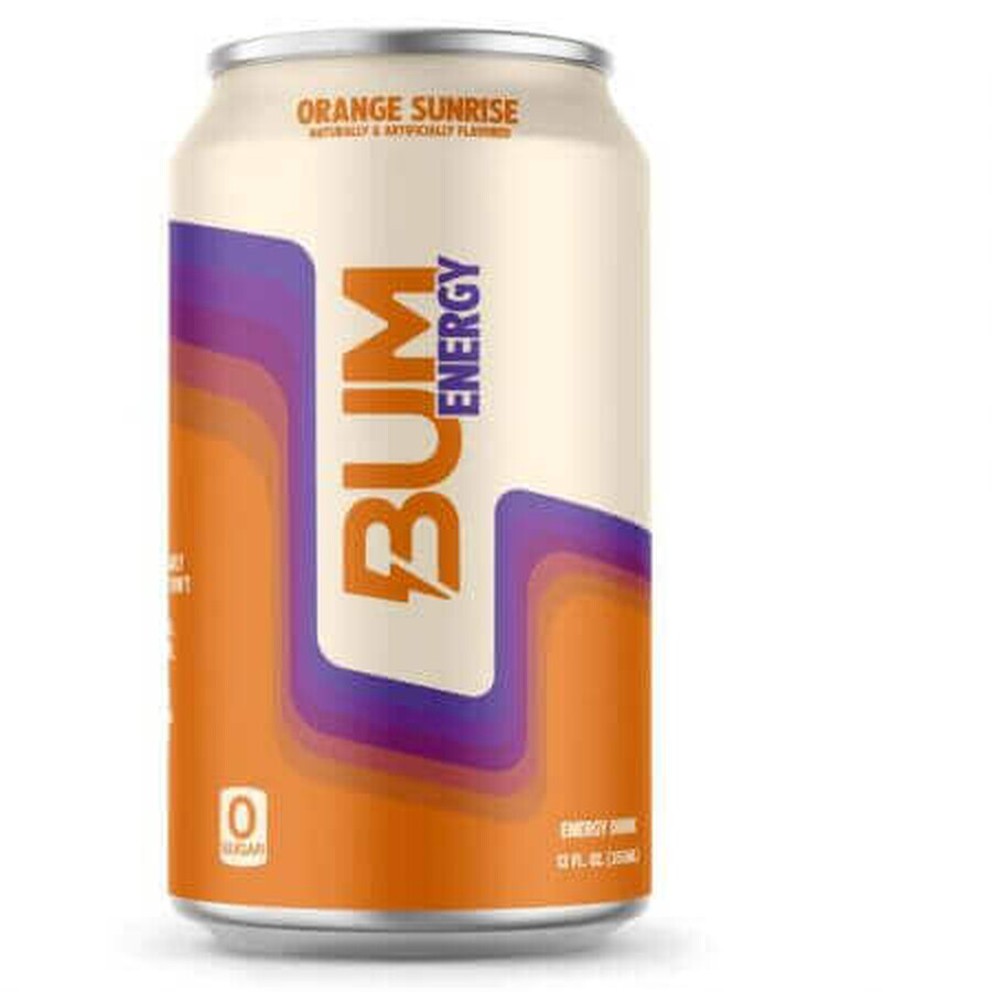 Bevanda energetica al gusto Orange Sunrise, 355 ml, Bum Energy