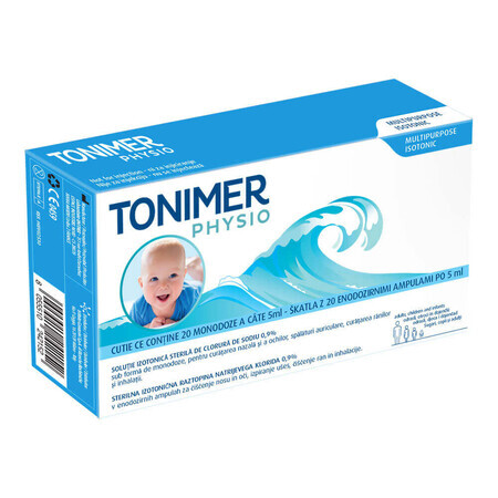 Tonimer Physio isotonic sterile solution 0.9%, 20 single doses x 5 ml, Tonimer