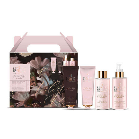 Set regalo Essentials dalla testa ai piedi, The Luxury Bathing Company, rosa vellutata e peonia, 300 ml