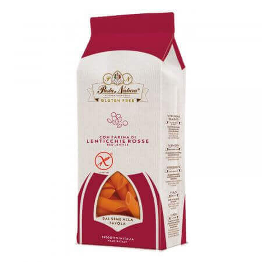 Penne di lenticchie rosse biologiche, 250 g, Pasta Natura