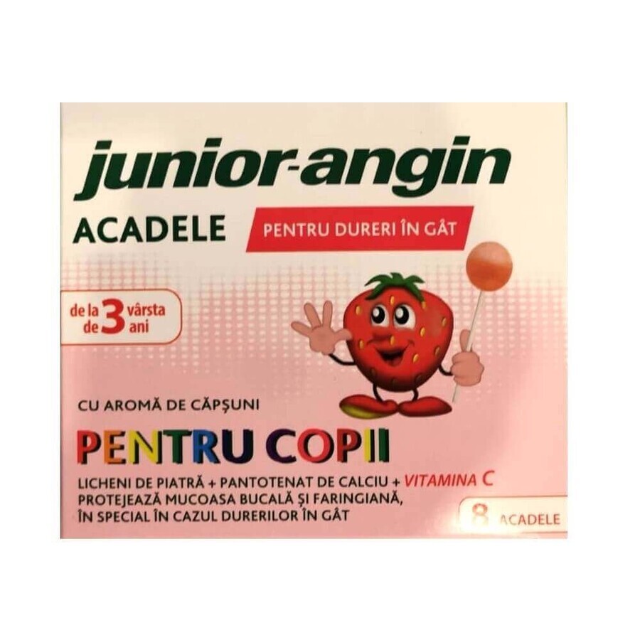 Lecca lecca al gusto di fragola Junior Angin, 8 pezzi, Klosterfrau