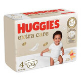 Pannolini cambio Extra Care, Nr. 4. 8-16 kg, 33 pz, Huggies