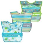 Set of 3 Waterproof Bibs, Aqua Space, Green Sprouts