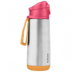 Thermos con beccuccio in silicone, 500 ml, Rosa/Arancio, BBOX