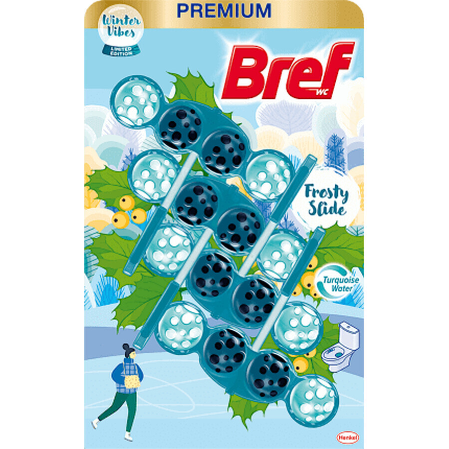 Bref Deodorante per WC Color Aktiv Frosty Slide, 4 pz