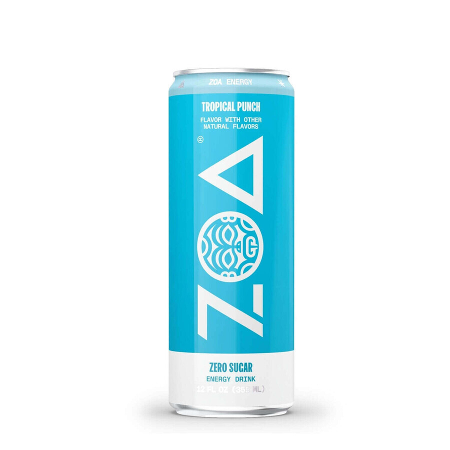 ZOA™ Energy Drink Zero Sugar Bevanda energizzante senza zucchero al gusto di punch tropicale, 355 ml, GNC